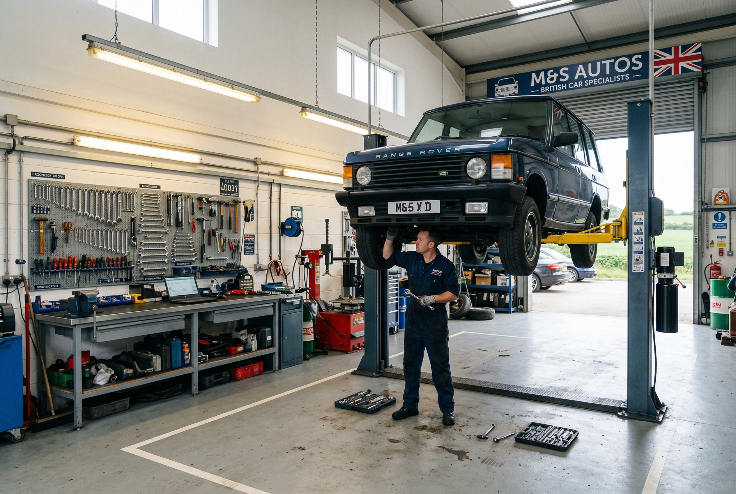 Workshop interior at Anfield MOT & Service