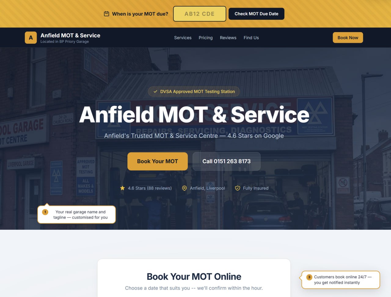 Anfield MOT Service on MOTReady